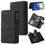 For Motorola Moto G04 / G24 Skin Feel Multi Card Slots Zipper Wallet Leather Phone Case(Black)