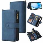 For OPPO A60 4G Skin Feel Multi Card Slots Zipper Wallet Leather Phone Case(Blue)