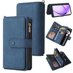 For OPPO A3 Pro 5G / A3 Pro India Skin Feel Multi Card Slots Zipper Wallet Leather Phone Case(Blue)