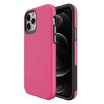 For iPhone 12 / 12 Pro Triangle Armor Texture TPU + PC Case(Pink)