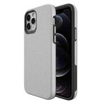 For iPhone 12 / 12 Pro Triangle Armor Texture TPU + PC Case(Silver)