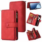 For Realme C63 / C61 / Note 60 Skin Feel Multi Card Slots Zipper Wallet Leather Phone Case(Red)