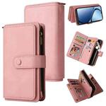 For Realme C63 / C61 / Note 60 Skin Feel Multi Card Slots Zipper Wallet Leather Phone Case(Pink)