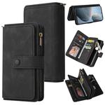 For Xiaomi Poco F6 Pro Skin Feel Multi Card Slots Zipper Wallet Leather Phone Case(Black)