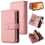 For Xiaomi 14T Pro Skin Feel Multi Card Slots Zipper Wallet Leather Phone Case(Pink)