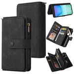 For Redmi 13 4G Global Skin Feel Multi Card Slots Zipper Wallet Leather Phone Case(Black)