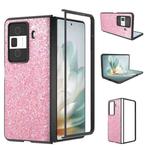 For Honor Magic Vs3 Black Frame Colorful Glitter Phone Case(Purple Pink)