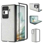 For Honor Magic Vs3 Black Frame Colorful Glitter Phone Case(White)