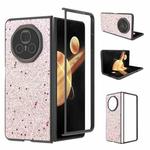 For Honor Magic V3 Black Frame Glitter Shockproof Phone Case(Gold Pink)