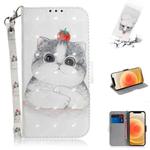 For iPhone 12 mini 3D Colored Drawing Horizontal Flip Leather Case with Holder & Card Slots & Wallet & Lanyard(Cute Cat)