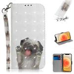 For iPhone 12 mini 3D Colored Drawing Horizontal Flip Leather Case with Holder & Card Slots & Wallet & Lanyard(Pug)