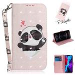 For iPhone 12 / 12 Pro 3D Colored Drawing Horizontal Flip Leather Case with Holder & Card Slots & Wallet & Lanyard(Heart Panda)