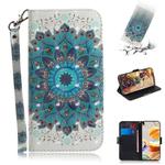 For LG K61 3D Colored Drawing Horizontal Flip Leather Case with Holder & Card Slots & Wallet & Lanyard(Peacock Wreath)