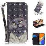 For Xiaomi Redmi 9C 3D Colored Drawing Horizontal Flip Leather Case with Holder & Card Slots & Wallet & Lanyard(Hug Cat)