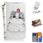 For Xiaomi Redmi 9C 3D Colored Drawing Horizontal Flip Leather Case with Holder & Card Slots & Wallet & Lanyard(Cute Cat)