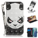 For Samsung Galaxy Note20 3D Colored Drawing Horizontal Flip Leather Case with Holder & Card Slots & Wallet & Lanyard(Angry Bear)