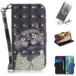For Samsung Galaxy Note20 3D Colored Drawing Horizontal Flip Leather Case with Holder & Card Slots & Wallet & Lanyard(Hug Cat)