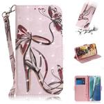 For Samsung Galaxy Note20 3D Colored Drawing Horizontal Flip Leather Case with Holder & Card Slots & Wallet & Lanyard(Butterfly High-heeled)