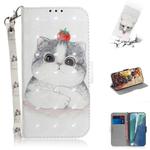 For Samsung Galaxy Note20 3D Colored Drawing Horizontal Flip Leather Case with Holder & Card Slots & Wallet & Lanyard(Cute Cat)