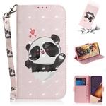 For Samsung Galaxy Note20 Ultra 3D Colored Drawing Horizontal Flip Leather Case with Holder & Card Slots & Wallet & Lanyard(Heart Panda)
