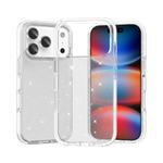 For iPhone 17 Pro Max Dual Color Clear Glitter TPU + TPE Full Coverage Phone Case(Glitter White)