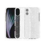 For iPhone 17 Dual Color Clear Glitter TPU + TPE Full Coverage Phone Case(Glitter White)