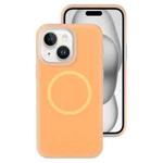 For iPhone 15 Jelly Liquid Silicone MagSafe Magnetic Phone Case(Orange)