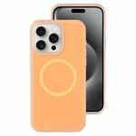 For iPhone 15 Pro Jelly Liquid Silicone MagSafe Magnetic Phone Case(Orange)