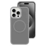 For iPhone 15 Pro Max Jelly Liquid Silicone MagSafe Magnetic Phone Case(Grey)