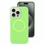 For iPhone 15 Pro Max Jelly Liquid Silicone MagSafe Magnetic Phone Case(Green)