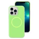 For iPhone 13 Pro Max Jelly Liquid Silicone MagSafe Magnetic Phone Case(Green)