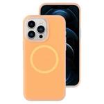 For iPhone 12 Pro Max Jelly Liquid Silicone MagSafe Magnetic Phone Case(Orange)