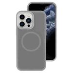 For iPhone 11 Pro Jelly Liquid Silicone MagSafe Magnetic Phone Case(Grey)