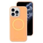 For iPhone 11 Pro Max Jelly Liquid Silicone MagSafe Magnetic Phone Case(Orange)