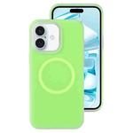 For iPhone 16 Plus Jelly Liquid Silicone MagSafe Magnetic Phone Case(Green)