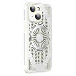 For iPhone 14 Hollow Cooling MagSafe Shockproof Phone Case(White)