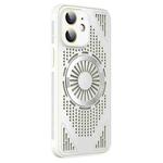 For iPhone 12 Hollow Cooling MagSafe Shockproof Phone Case(White)