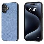 For iPhone 16 Diamond Black Frame Phone Case(Sapphire Blue)
