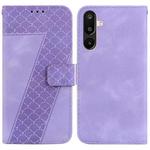 For Samsung Galaxy M16 5G / F16 5G / M36 5G Seven-shaped Embossed Leather Phone Case(Purple)