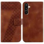 For Samsung Galaxy M16 5G / F16 5G / M36 5G Seven-shaped Embossed Leather Phone Case(Brown)