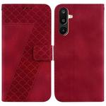 For Samsung Galaxy M16 5G / F16 5G / M36 5G Seven-shaped Embossed Leather Phone Case(Red)
