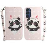 For Samsung Galaxy M35 3D Colored Horizontal Flip Leather Phone Case(Heart Panda)