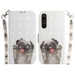For Samsung Galaxy M16 5G / F16 5G / M36 5G 3D Colored Horizontal Flip Leather Phone Case(Pug)