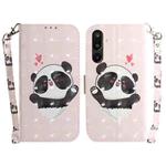 For Samsung Galaxy M16 5G / F16 5G / M36 5G 3D Colored Horizontal Flip Leather Phone Case(Heart Panda)
