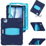 For iPad Air 11 2024 3-Layer Silicone Hybrid PC Tablet Case(Navy Blue Blue)