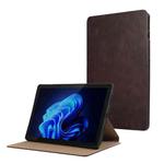 For Itel Pad One 10.1 Simple Crazy Horse Leather Tablet Case(Dark Coffee)