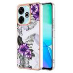 For Redmi 13 4G Electroplating IMD TPU Phone Case(Purple Flower)