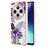 For Redmi 14C 4G Electroplating IMD TPU Phone Case(Purple Flower)