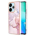 For Redmi 13 4G Electroplating Marble Dual-side IMD Phone Case(Rose Gold 005)