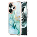 For Xiaomi Poco F6 5G Electroplating Marble Dual-side IMD Phone Case(Green 003)